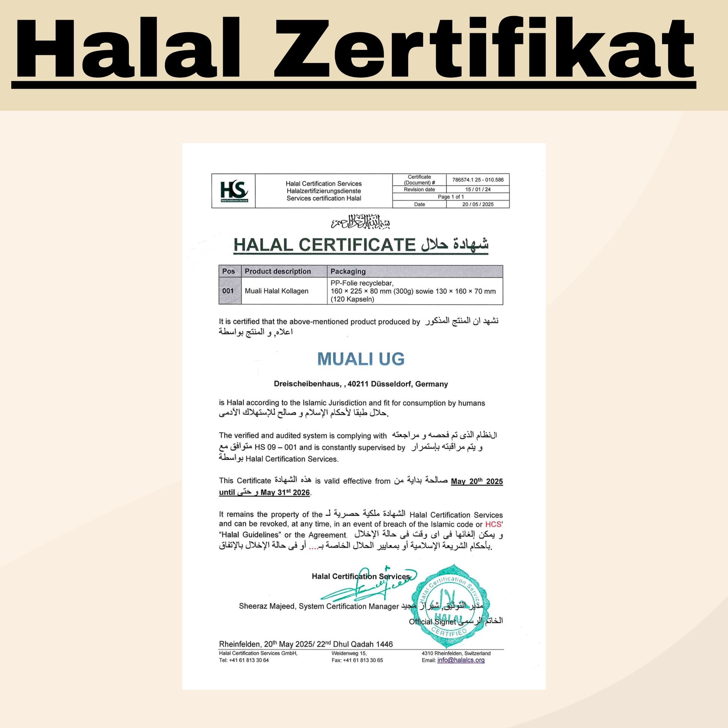 muali halal kollagen halal zertifikat
