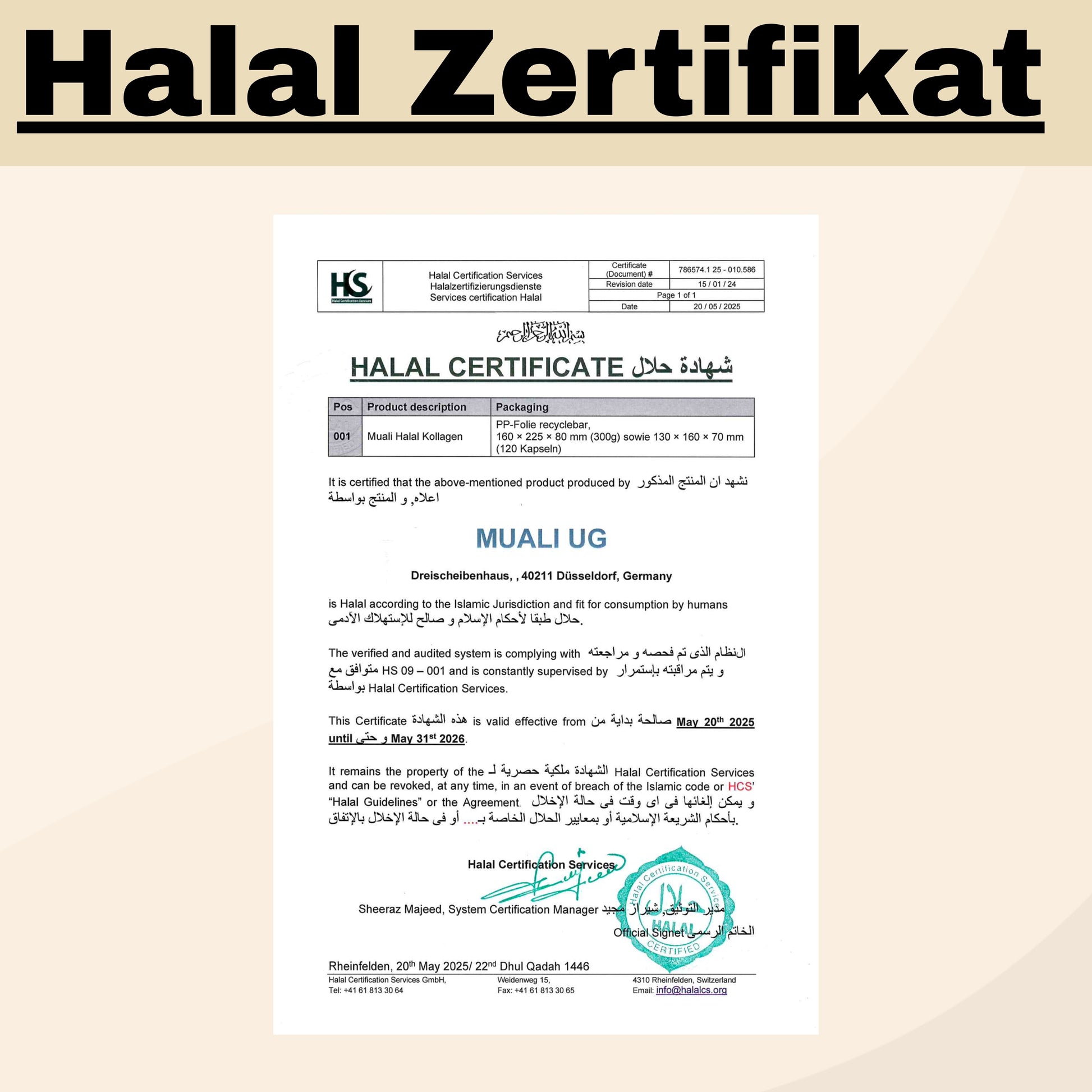 muali halal kollagen halal zertifikat