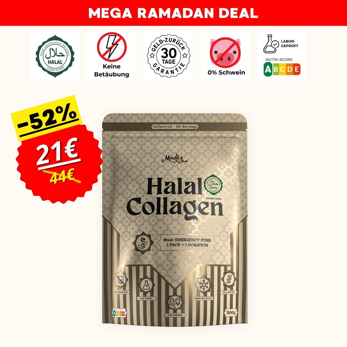Premium Halal Kollagen | 1 Stück