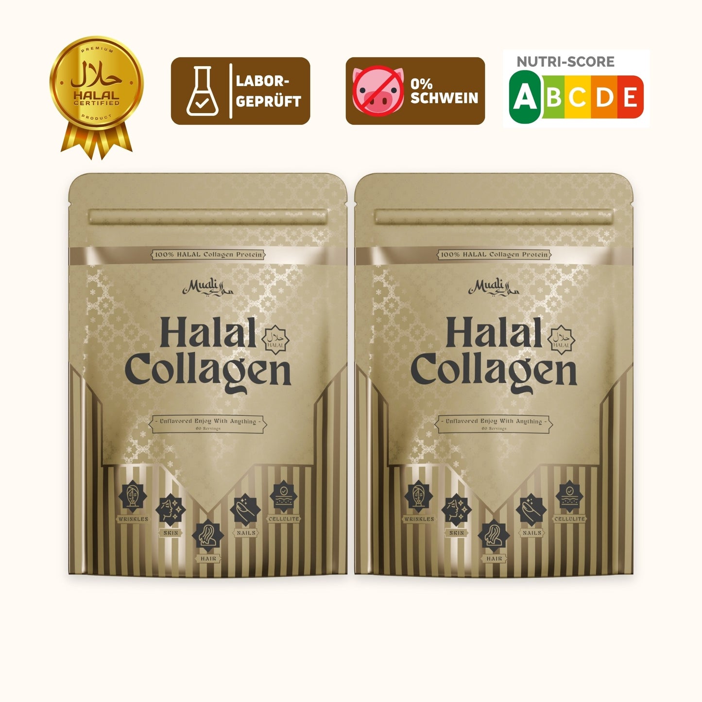 Halal Collagen Hydrolysiert | Grass-Fed | 2 Stück Bundle