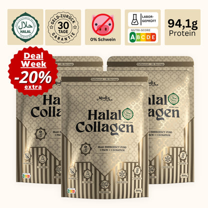Halal Collagen Hydrolysiert | Grass-Fed | 3 Stück Bundle