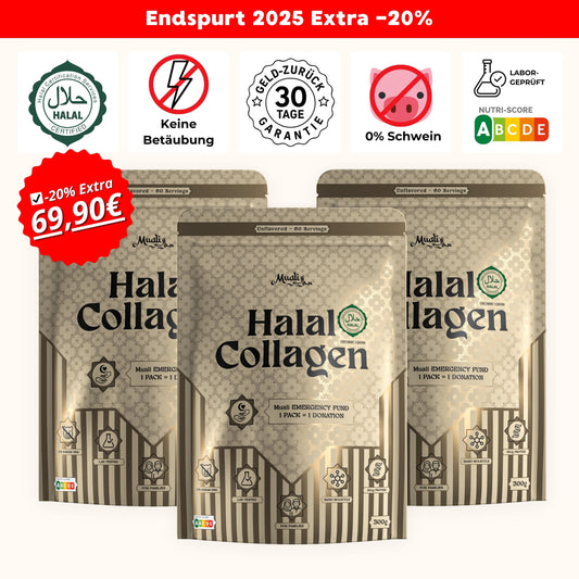 Halal Collagen Hydrolysiert | Grass-Fed | 3 Stück Bundle