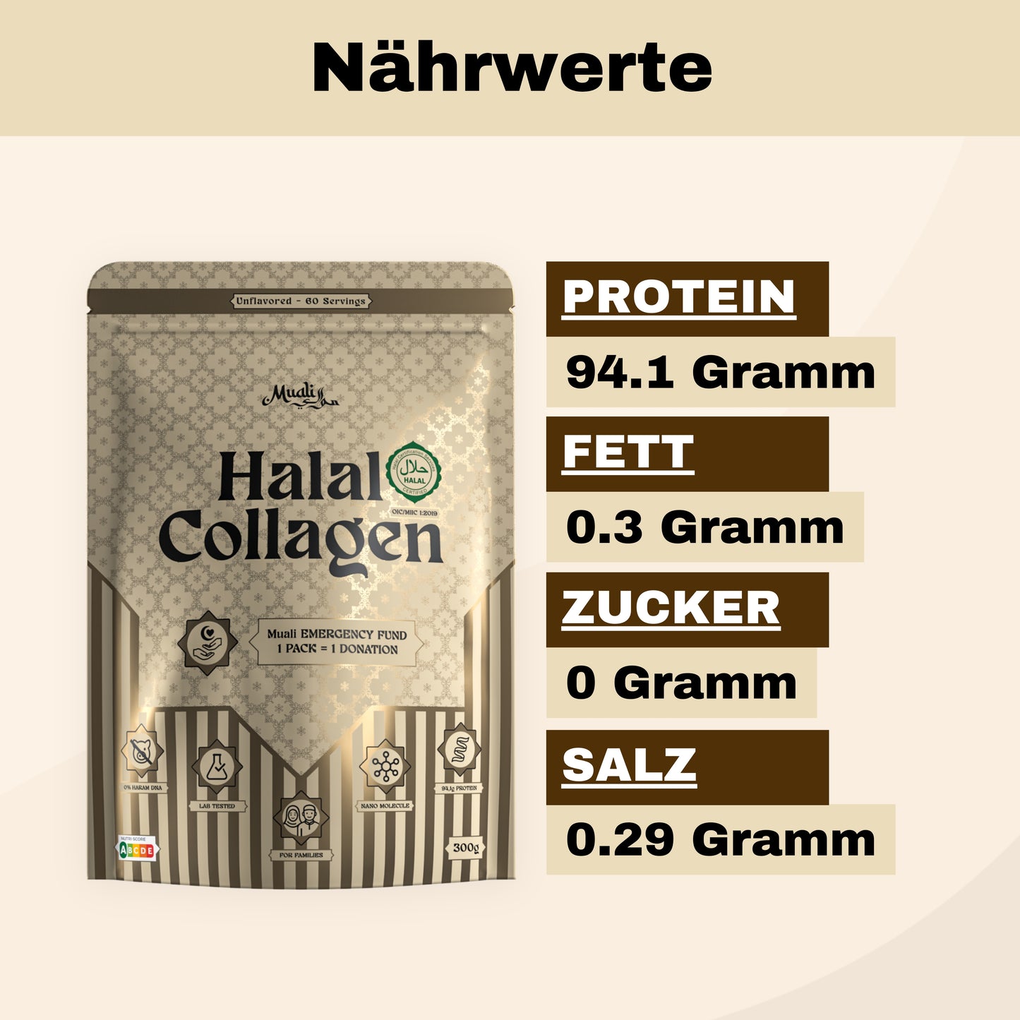 Muali Halal Kollagen – Nährwerte