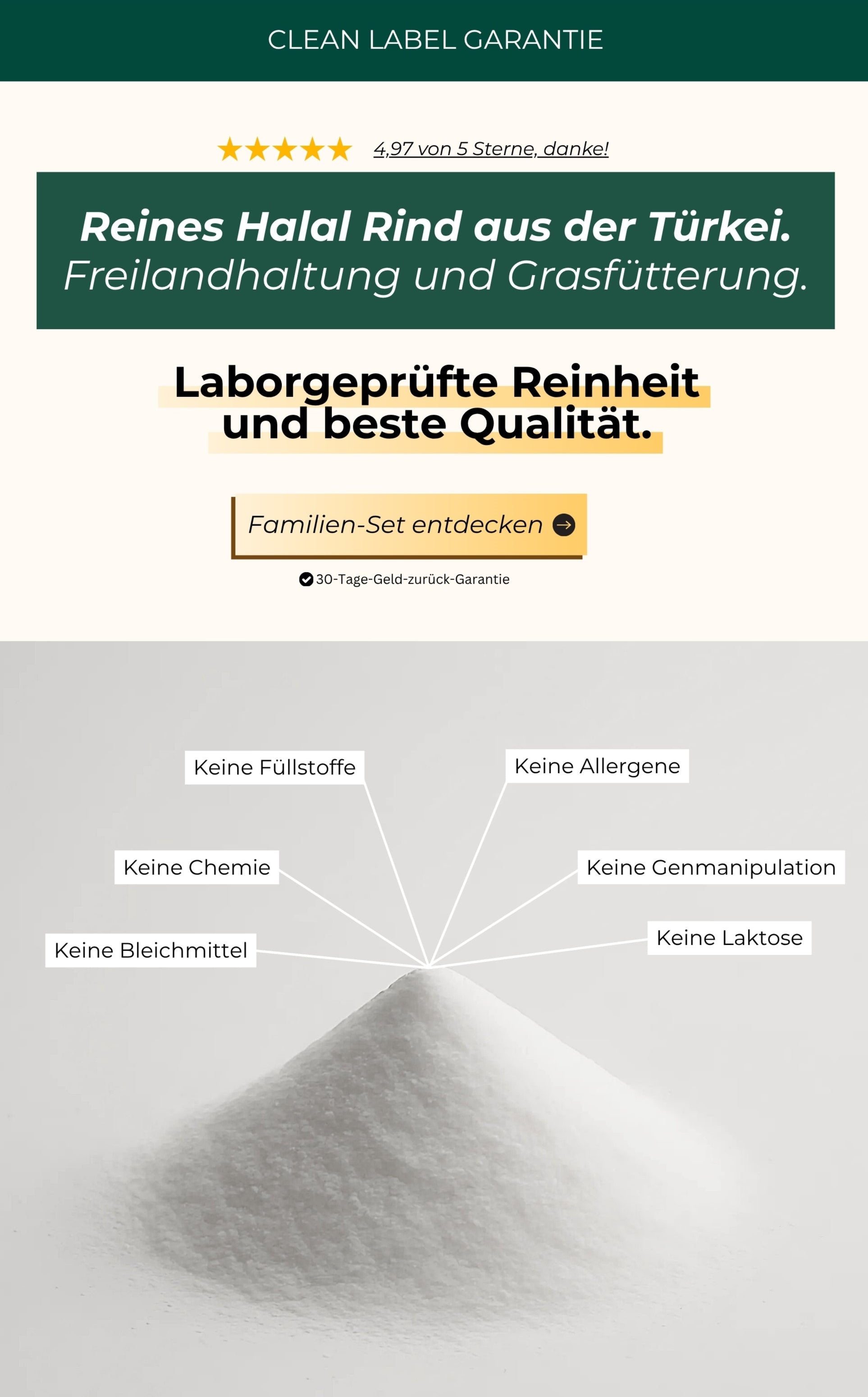 Laborgeprüfte Reinheit und beste Qualität.