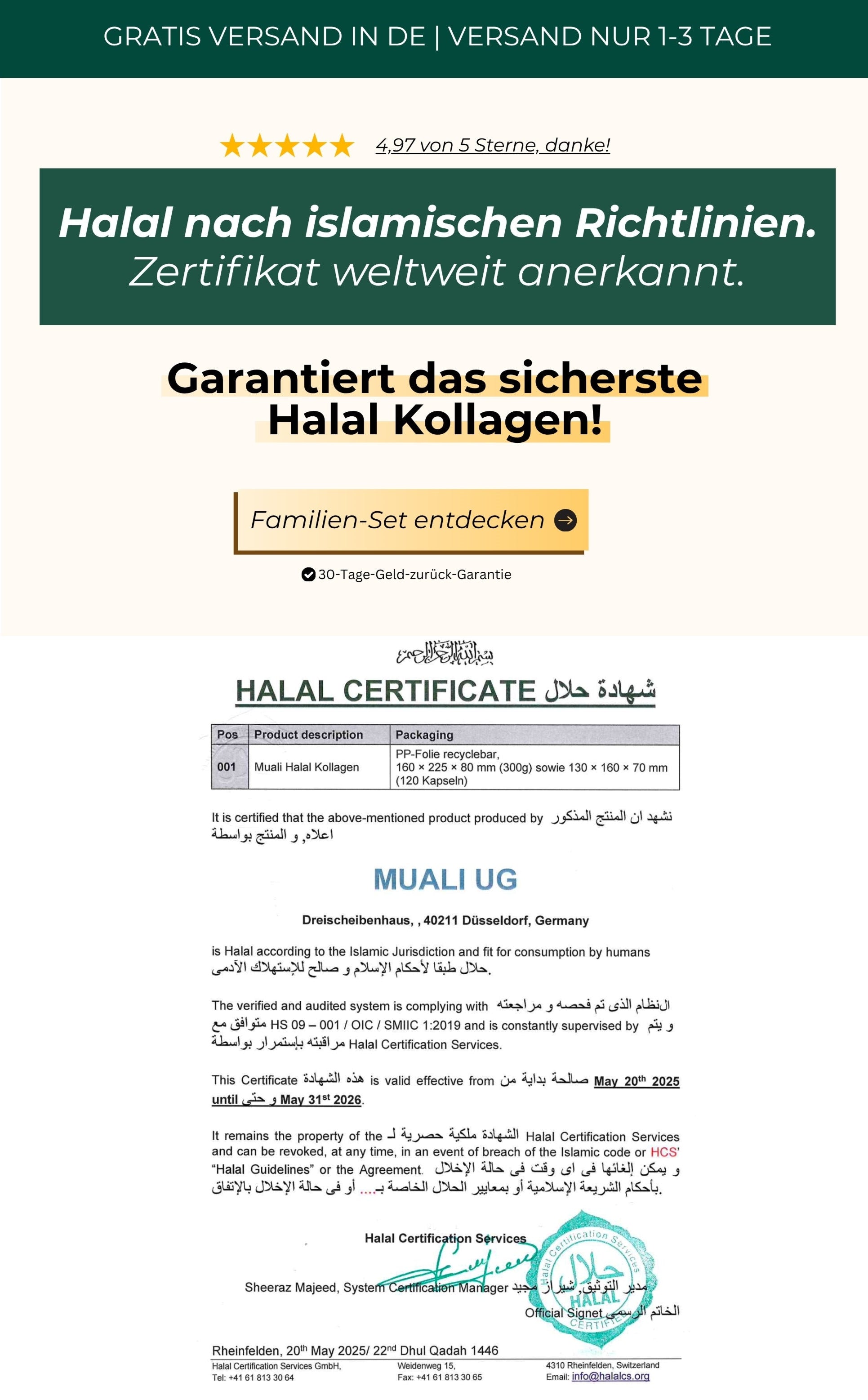 Garantiert das sicherste Halal-Kollagen!