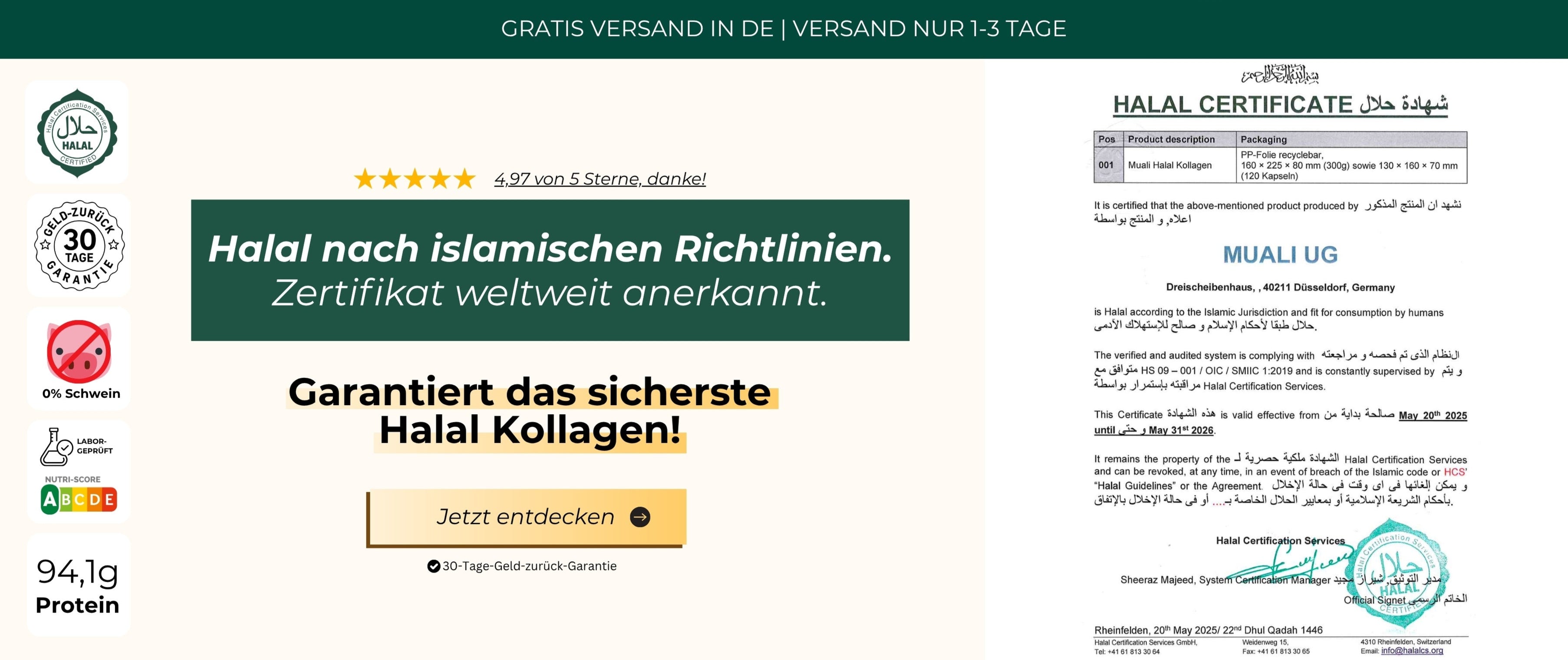 Garantiert das sicherste Halal-Kollagen!